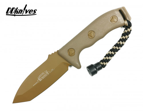 มีดใบตาย Microtech Currahee Tanto Fixed Blade Knife Tan Blade (103-1TA)