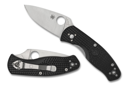 มีดพับ Spyderco Persistence Lightweight Folding Knife Satin Plain Blade, Black FRN Handles (C136PBK)