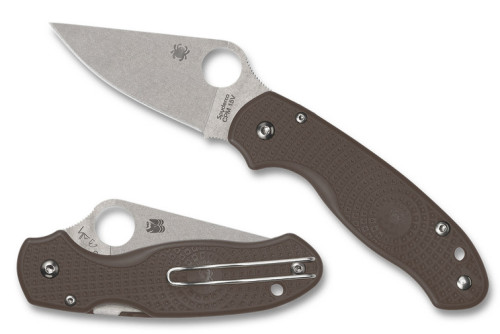 มีดพับ Spyderco Para 3 Lightweight CPM 15V Stonewash Blade, Brown FRN, Sprint Run (C223PBN15V)