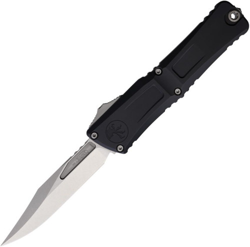 มีดออโต้ Microtech Combat Troodon Gen III Bowie OTF Knife Stonewash Blade, Black Handles (1146-10)