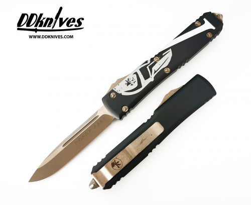 มีดออโต้ Microtech Ultratech S/E OTF Auto Knife Molon Labe Bronze Blade, Black Handles (121-13MLS)