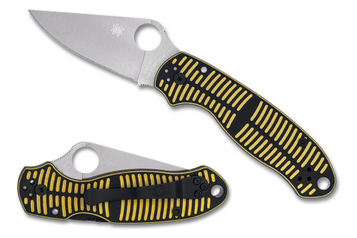 มีดพับ Spyderco Para 3 Salt CPM-MagnaCut Satin Plain Blade, Yellow/Black G10 Handles (C223GBKYLMCP)
