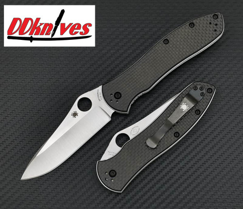 มีดพับ Spyderco Gayle Bradley 2 Folding Knife CPM-M4 Plain Blade, Carbon Fiber/G10 Handles(C134CFP2)