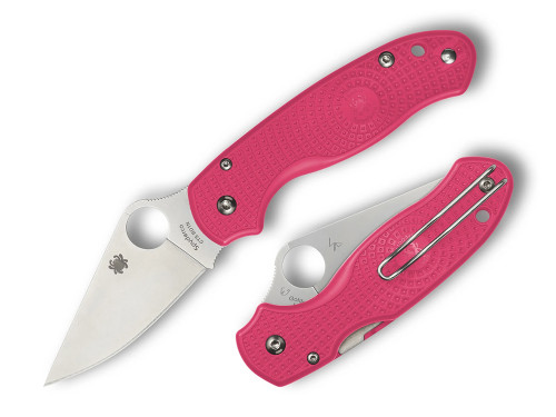 มีดพับ Spyderco Para 3 Lightweight CTS-BD1N Satin Plain Blade, Pink FRN Handles (C223PPN)