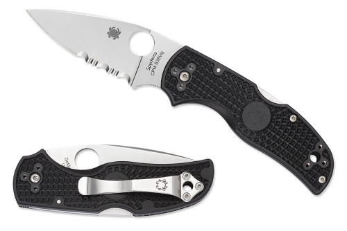 มีดพับ Spyderco Native 5 Folding Knife S30V Satin Combo Blade, Black FRN Handles (C41PSBK5)