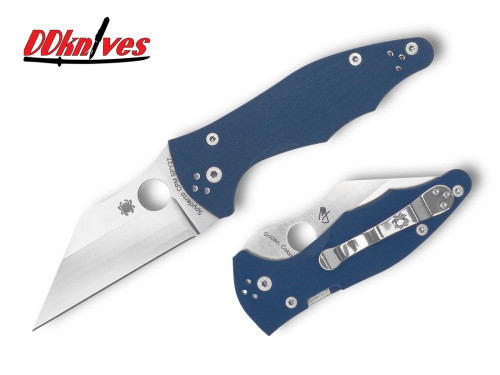 มีดพับ Spyderco Yojimbo 2 Folding Knife CPM-SPY27 Satin Blade, Cobalt Blue G10 Handles (C85GPCBL2)