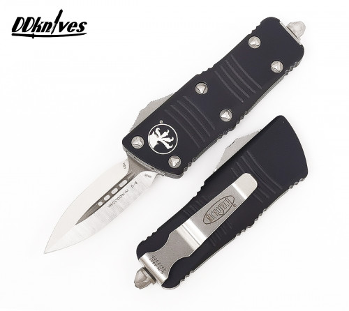 มีดออโต้ Microtech Troodon Mini D/E OTF Automatic Knife Satin Blade, Black Handles (238-4)