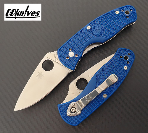 มีดพับ Spyderco Persistence Lightweight Folding Knife S35VN Plain Blade, Blue FRN Handles (C136PBL)