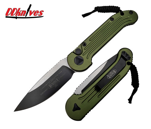 มีดออโต้ Microtech LUDT AUTO Folding Knife Black Blade, OD Green Handles (135-1OD)
