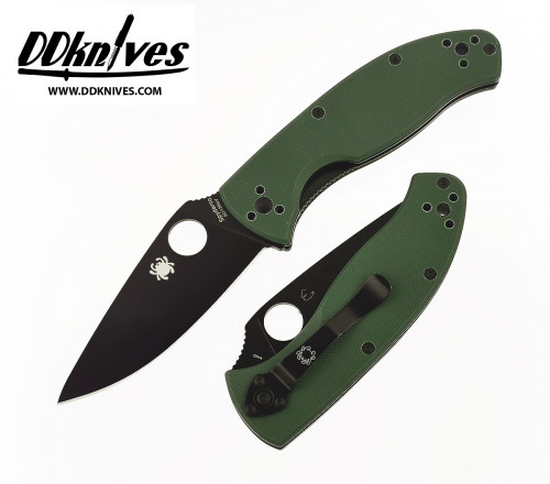 มีดพับ Spyderco Tenacious Folding Knife Black Plain Blade, Green G10 Handles (C122GPBGR)