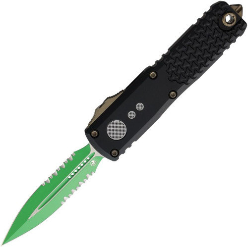 มีดออโต้ Microtech UTX-85 Jedi Master D/E OTF Automatic Knife Green Blade, Black Handles (12324-2JM)