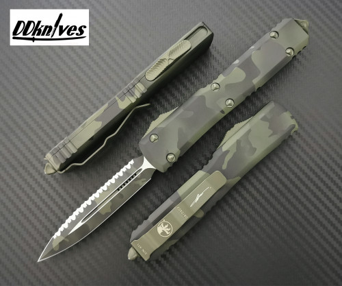 มีดออโต้ Microtech Ultratech D/E OTF Automatic Knife Olive Camo Blade, Olive Camo Handles (122-3OCS)