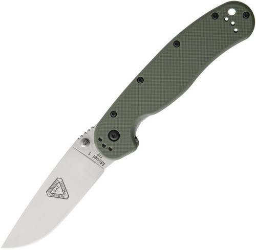 มีดพับ Ontario RAT Model 1 Folding Knife Satin D2 Plain Blade, OD Green Nylon Handles (8867OD)