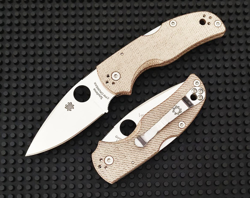 มีดพับ Spyderco Native 5 Lockback Knife CPM-CruWear Satin Plain Blade, Canvas Micarta (C41MPCW5)