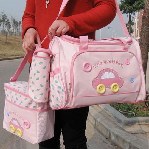 กระเป๋าเก็บเครื่องปั๊มนม สัมภาระคุณแม่ เซต 3 ใบ ยี่ห้อ MotherCare ราคาถูกที่สุด สีชมพู