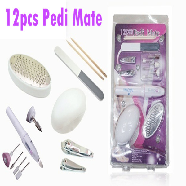 ชุดอุปกรณ์ตกแต่งเล็บมือ เล็บเท้า พร้อมไข่ขัดเท้า 12 pcs Handheld Pedi Mate