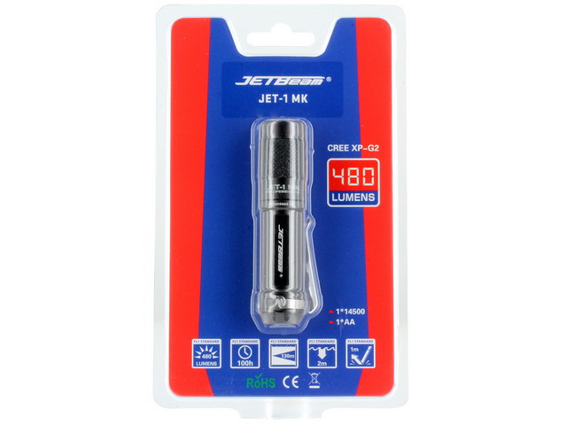 JetBeam JET-I MK ไฟฉาย LED ขนาดเล็กใช้แบต AA/14500 สว่างสูงสุดถึง 480ลูเมนส์
