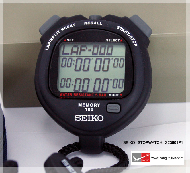 นาฬิกาจับเวลา SEIKO STOPWATCH 1/100 sec. ,100Lap Memory , S23601P  (มีสินค้าพร้อมส่ง))