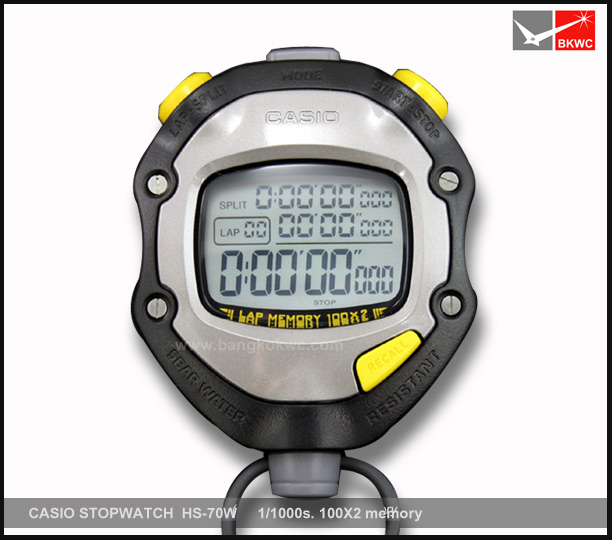 นาฬิกาจับเวลา CASIO STOPWATCH SPORTY 1/1000 sec. HS-70W (สินค้าพร้อมส่ง)