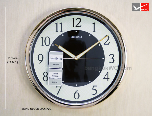 นาฬิกาแขวน SEIKO CLOCK QXA472G (12 นิ้ว) (มีสต๊อค จำนวน 1 เรือน)