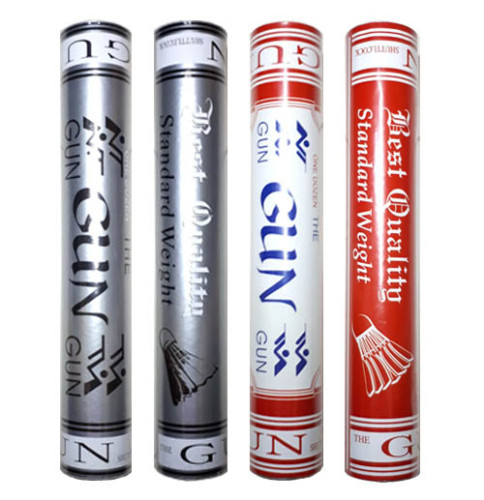 ลูกแบดมินตัน กัน badminton shuttlecock gun รุ่น  ฝึกซ้อม s , แข่งขัน r (จำนวน 1 หลอด มี 12 ลูก) k+n 1