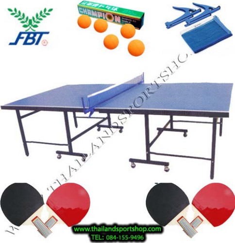 โต๊ะปิงปอง เทเบิลเทนนิสex เอฟ บี ที fbt. รุ่น หนา 20 mm. ( b ชนิดพับได้ มีล้อเลื่อน) k+n ex
