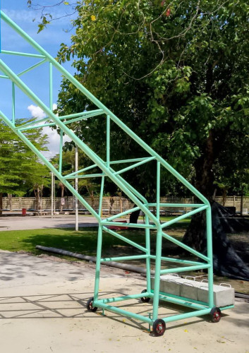 โครงเสาบาสเกตบอล รุ่น ฐานมีล้อเลื่อน (เฉพาะโครงเหล็ก และตัวถ่วง)