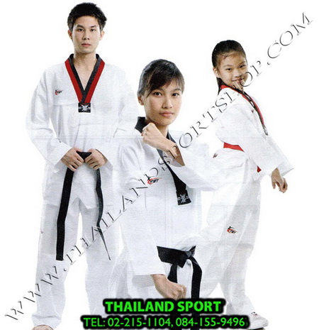 ชุดเทควันโด เอฟ. บี. ที. f.b.t. kt-1 และ kt-2 (คอดำ-แดง และ คอดำ) ok