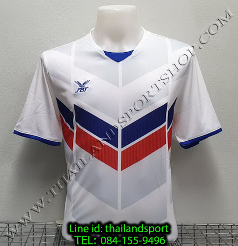 เสื้อกีฬา เอฟ บี ที  fbt รุ่น 12-261 (สีขาว) ผ้าพิมพ์ลาย