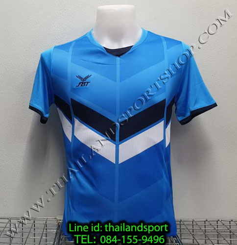 เสื้อกีฬา เอฟ บี ที  fbt รุ่น 12-261 (สีฟ้า) ผ้าพิมพ์ลาย