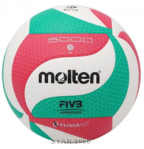 ลูกวอลเลย์บอล มอลเทน volleyball molten รุ่น v5m5000 (wrg) เบอร์ 5 หนังอัด pu k+n 1