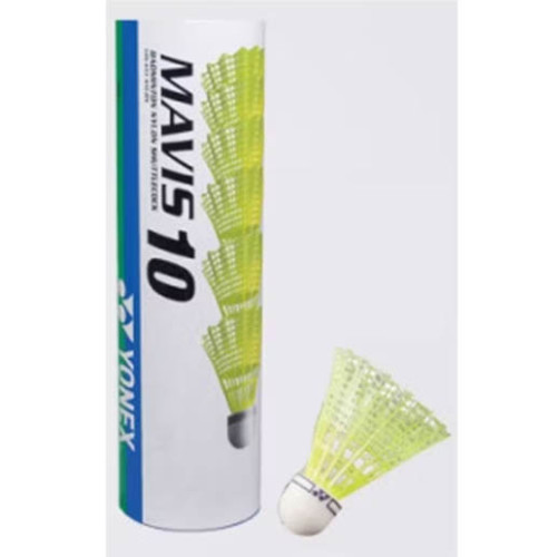 ลูกแบตมินตัน yonex รุ่น พลาสติก mavis 10 (สีขาว w/b, w/g, เหลือง y/b, y/g) บรรจุ 3 ลูก, 6 ลูก k+n 2