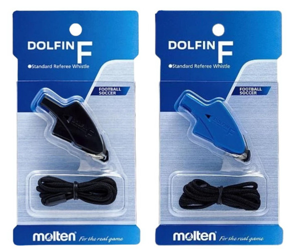 นกหวีดผู้ตัดสินฟุตบอล referee whistle for football มอลเทน molten รุ่น dolphin f ra0070-k, b (a, b)