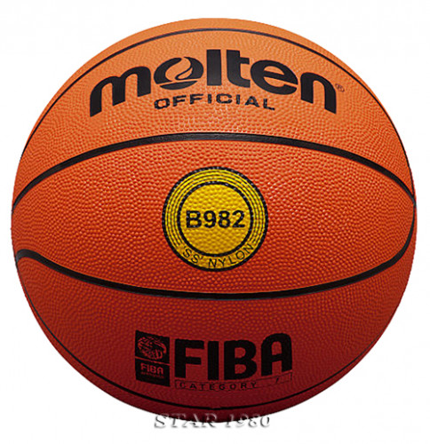 ลูกบาสเกตบอล มอลเทน basketball molten รุ่น b982 (o) เบอร์ 7 หนังยาง k+n 1