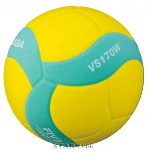 ลูกวอลเลย์บอล เด็ก มิกาซ่า volleyball mikasa รุ่น vs170w (b, g, p) เบอร์ 5 หนังอัด eva foam นุ่ม k+n 2