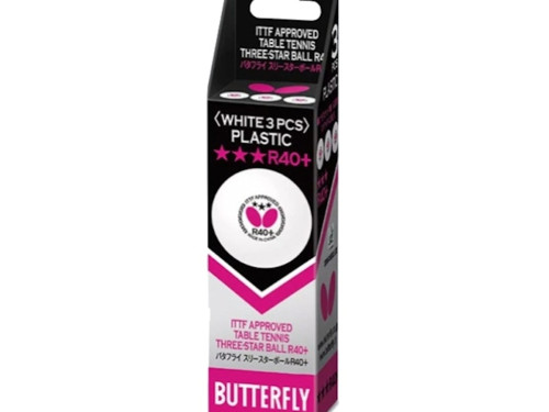 ลูกปิงปอง ลูกเทเบิลเทนนิส butterfly 3 ดาว r40+ (แพ็ค 3 ลูก)