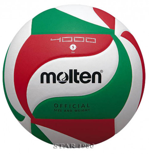 ลูกวอลเลย์บอล มอลเทน volleyball molten รุ่น v5m4000 (wrg) เบอร์ 5 หนังอัด pu k+n 1