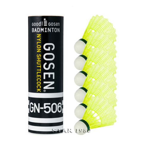 ลูกแบดมินตัน โกเซ่น badminton shuttlecock gosen รุ่น gn506 (nylon หัวก๊อก จำนวน 1 หลอด มี 6 ลูก) k+n 1