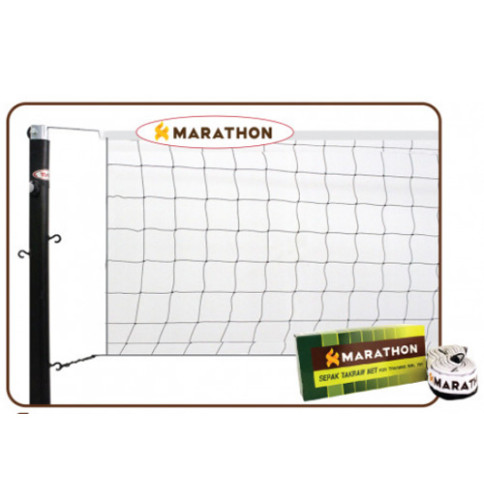 ตะข่าย ตะกร้อ marathon mn 701 รุ่น ฝึกซ้อม หุ้มแถบขอบบน ขึงด้วยเชืองอย่างดี (070113) k+ kp