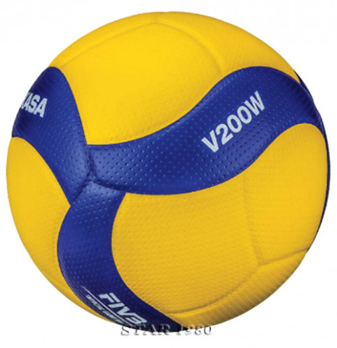 ลูกวอลเลย์บอล มิกาซ่า volleyball mikasa รุ่น v200w (yb) เบอร์ 5 หนังอัด pu k+n 1