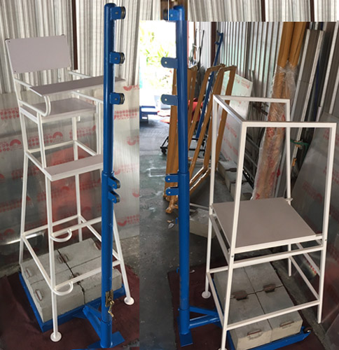 เสาวอลเลย์บอล, ตะกร้อ, แบดมินตัน รุ่น ชุดเฟืองทองเหลือง, มีล้อ, มีแท่นกรรมการ (b พร้อมตาข่าย) +vs