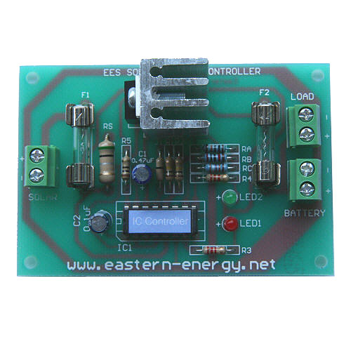 ชุดลงปริ้นท์ โซล่าชาร์จเจอร์ วงจรควบคุมการชาร์จไฟ ขนาด 12V/1A