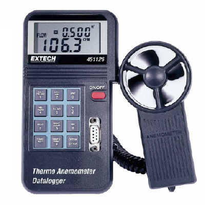 Anemometers Air velocity Meters เครื่องวัดความเร็วลม CFM Vane Flow Rate Datalogger 451126