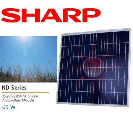 แผงโซล่าเซลล์ [Solar cell] ยี่ห้อ SHARP ขนาด 65W