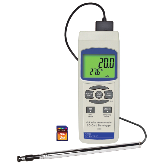 เครื่องวัดความเร็วลม Hot Wire Anemometer SD Card Logger รุ่น 850024