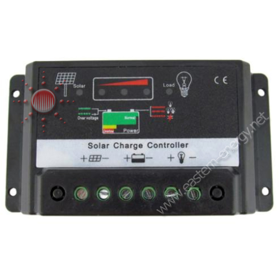 ชุดควบคุมการชาร์จไฟ โซล่าเซลล์ solar charge controller 10A