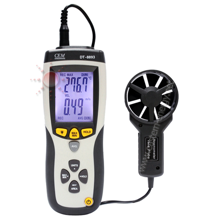เครื่องวัดความเร็วลม Anemometers Air velocity Meters CFM/CMM รุ่น DT-8893 ***โปรโมชั้น
