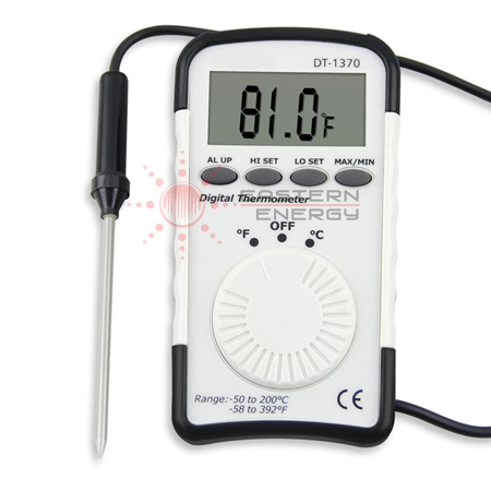 เครื่องวัดอุณหภูมิ Thermometer Probe ตั้งค่าเตือนสูงสุด-ต่ำสุด รุ่น DT-1370