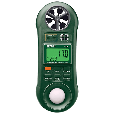 4 in 1 เครื่องวัดแสง ความเร็วลม อุณหภูมิ ความชื้น Meter รุ่น EXTECH 45170
