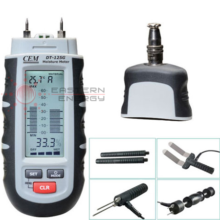 เครื่องวัดความชื้นไม้ และวัสดุก่อสร้าง เปลี่ยนโพรบได้ Wood Moisture Meter รุ่น DT-125G